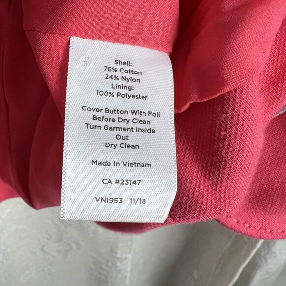 Talbots Aberdeen pique knit blazer deep pink cotton blend 2-button suit jacket - Picture 10 of 11